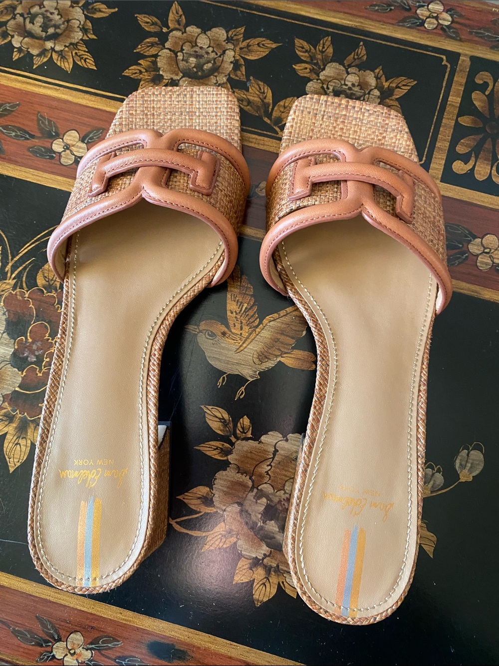 Sam Edelman Woven Straw Slide Heels in Tan - Picture 9 of 9